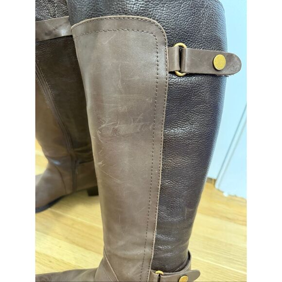 Franco Sarto L-Crash Brown Leather Tall Riding Boots Size 9.5 - Picture 5 of 8